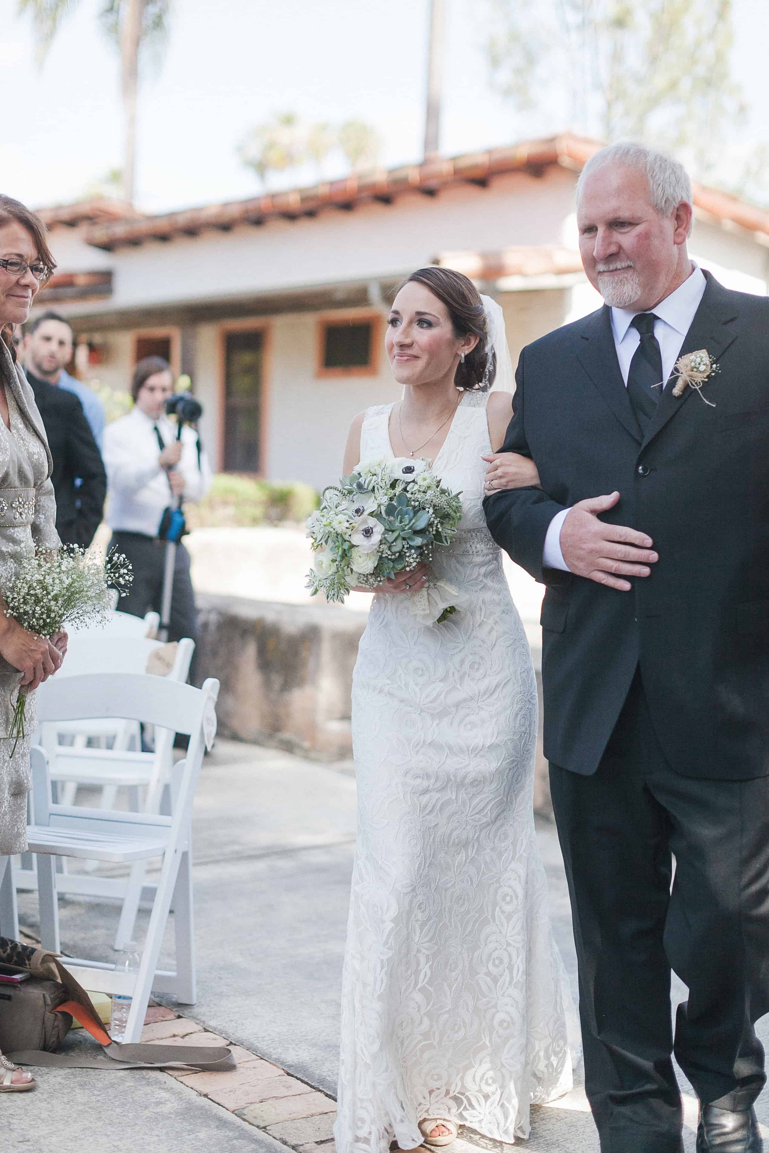 Bride walking down the aisle with Father