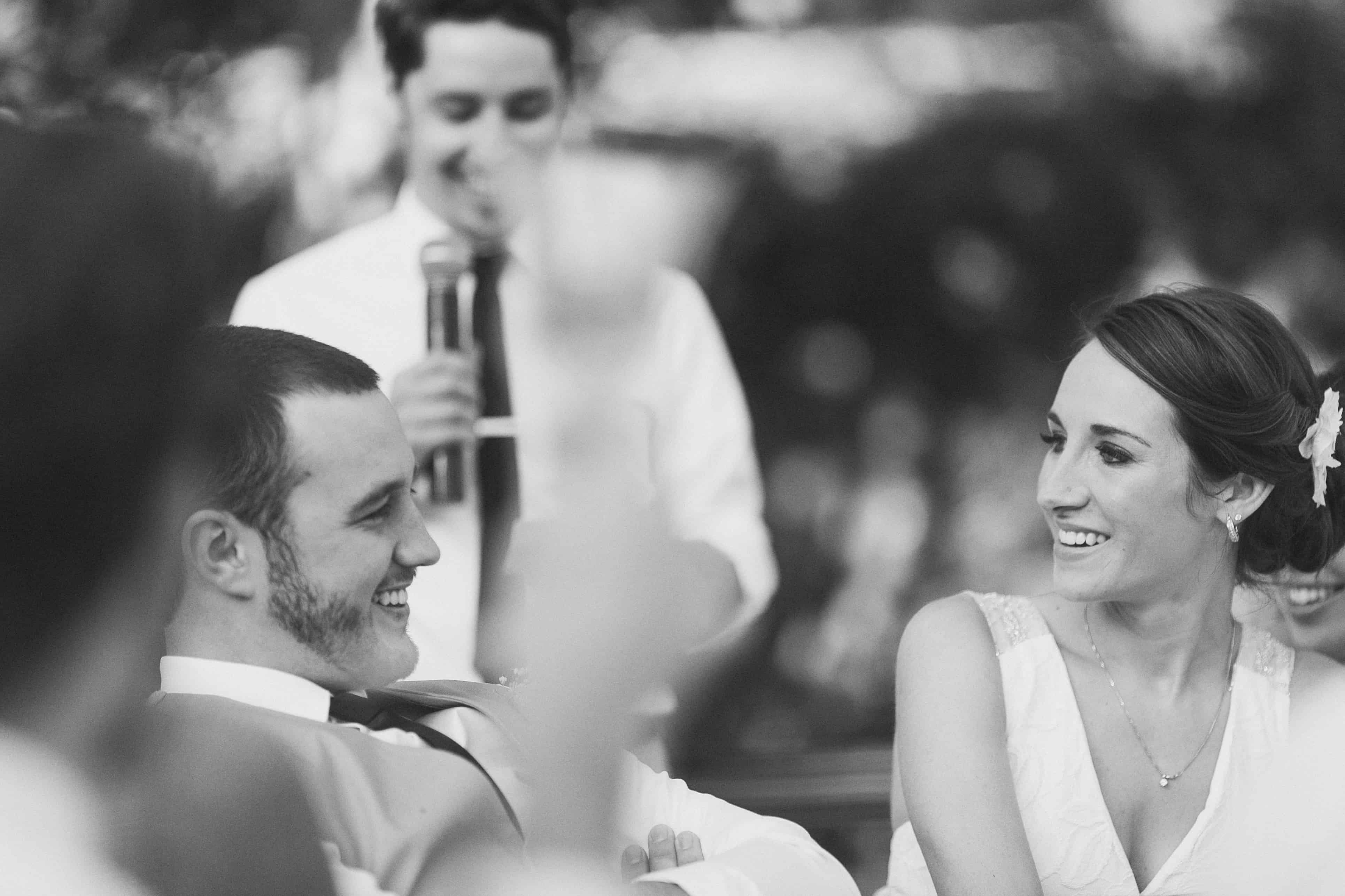 Bride and Groom facing each other