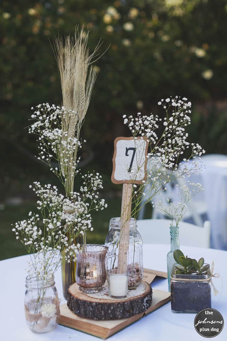 Baby's Breath & Wheat Centerpiece