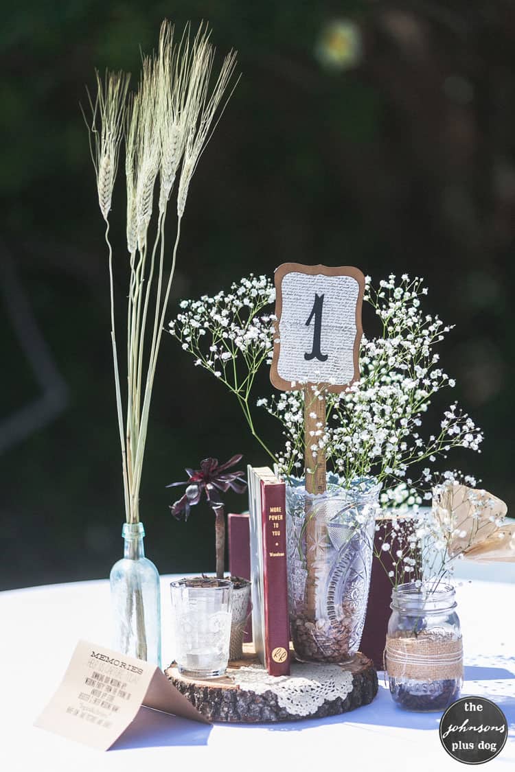 Wedding Centerpiece with Vintage Books