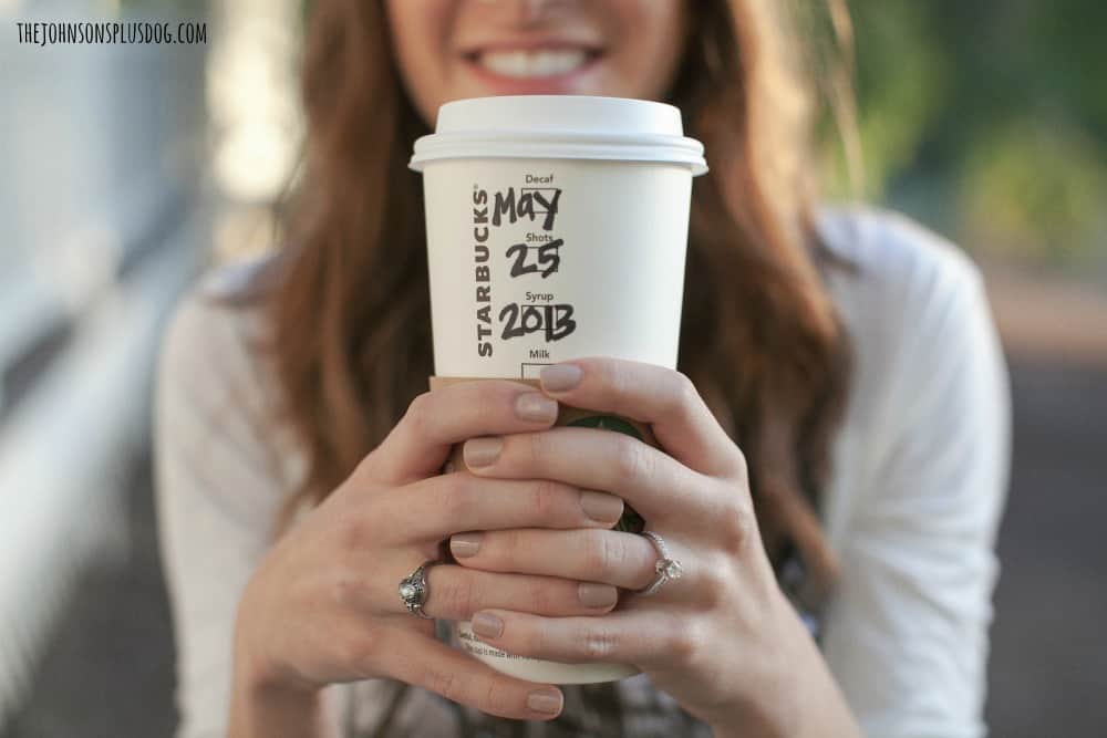 Starbucks cup engagement photography | Save the date Starbucks cup