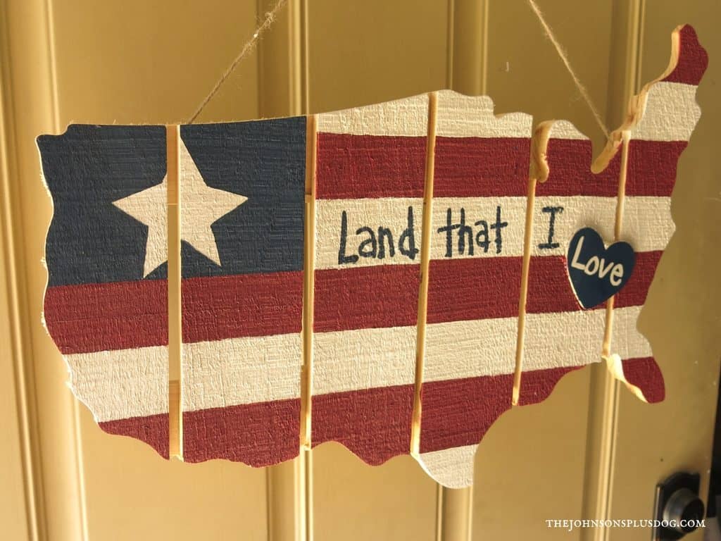 DIY Patriotic Door Sign | US Wood Sign | Patriotic Crafts | Fourth of July Decor