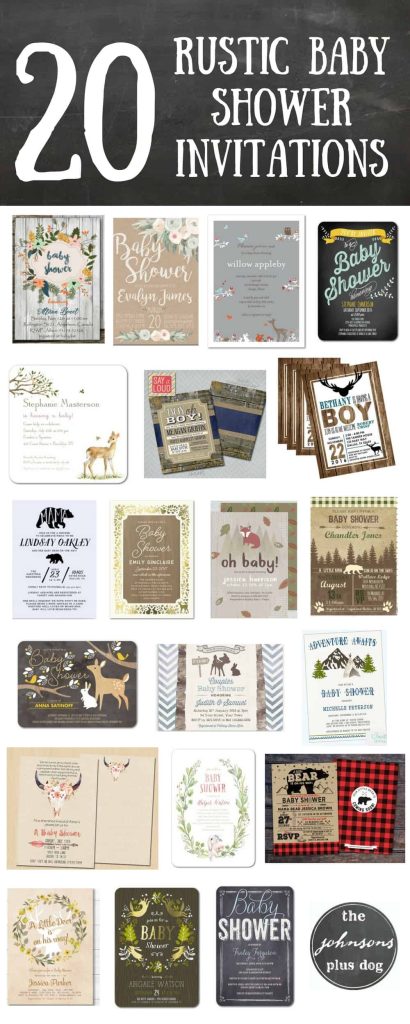 rustic baby shower invites