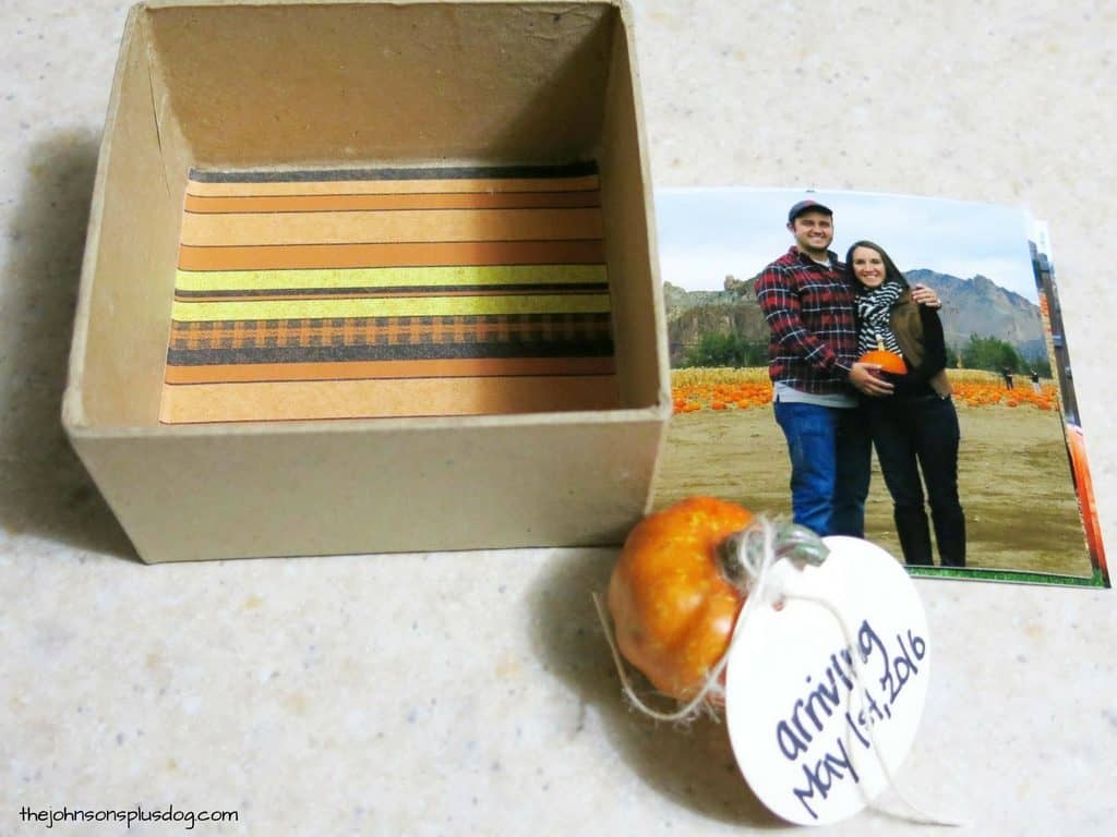This mini Fall baby announcement is a fun way to announce a new baby