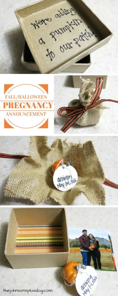 Fun Fall or Halloween Pregnancy Announcement Idea