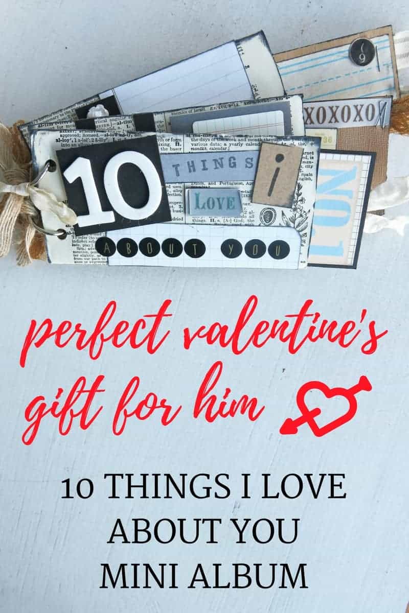 Cardboard Roll Mini Album | 10 Thanks I Love About You Book | DIY Valentine's Day Gifts | Vintage inspired mini scrapbook | Tell you husband what you love about him | Turn paper towel rolls into a mini album | Cardboard roll crafts | Toilet paper roll DIY