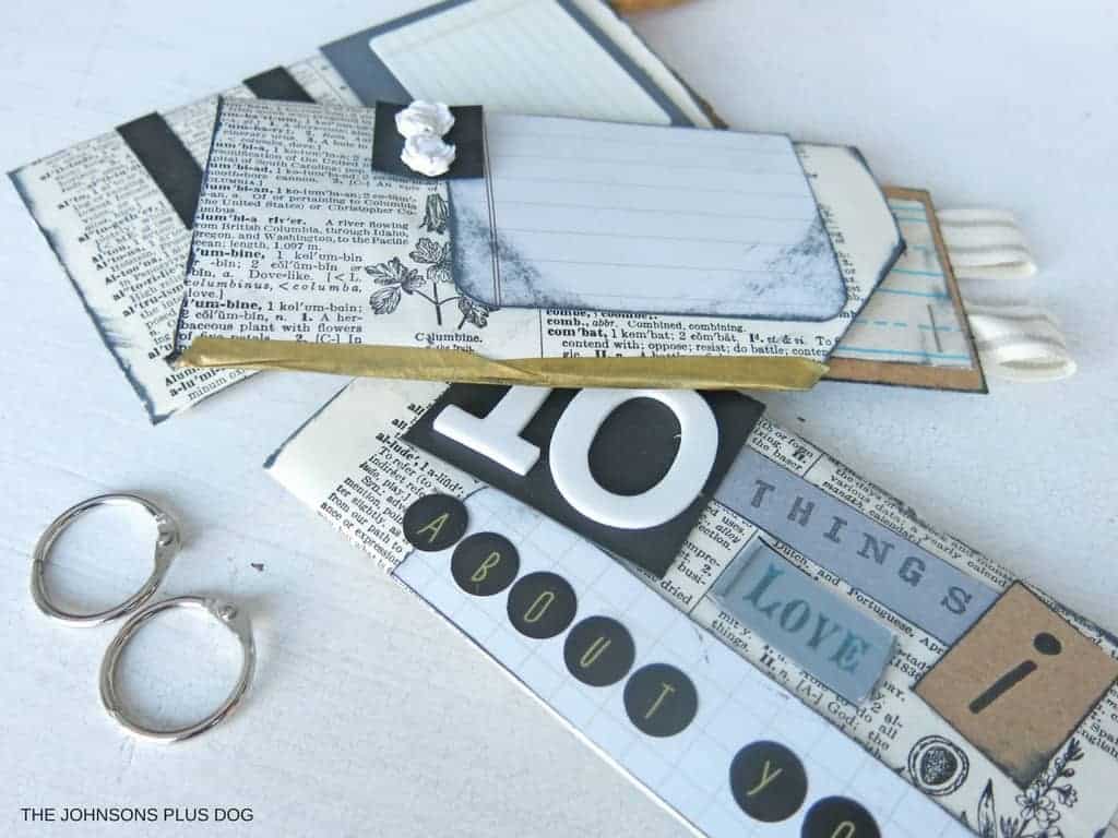 Cardboard Roll Mini Album | 10 Thanks I Love About You Book | DIY Valentine's Day Gifts | Vintage inspired mini scrapbook | Tell you husband what you love about him | Turn paper towel rolls into a mini album | Cardboard roll crafts | Toilet paper roll DIY