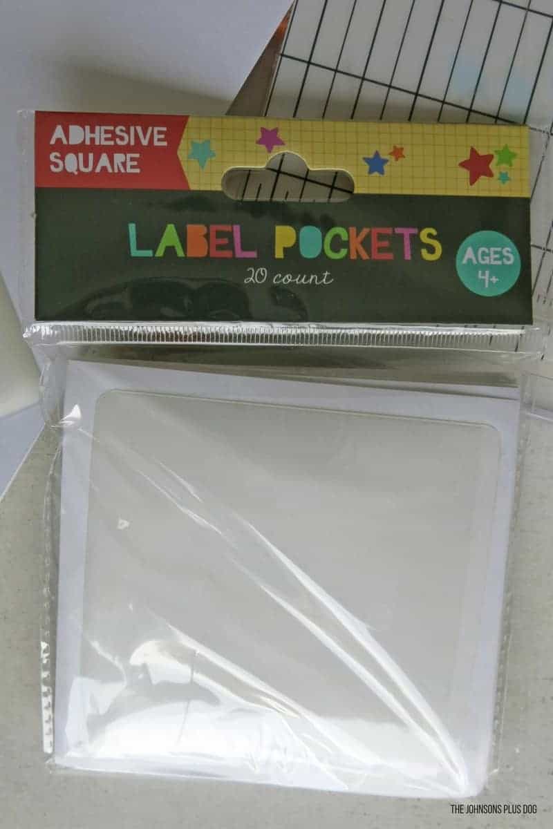 Uses these adhesive square label pockets to make a DIY baby picture flip book filled with family photos and pictures for your baby.