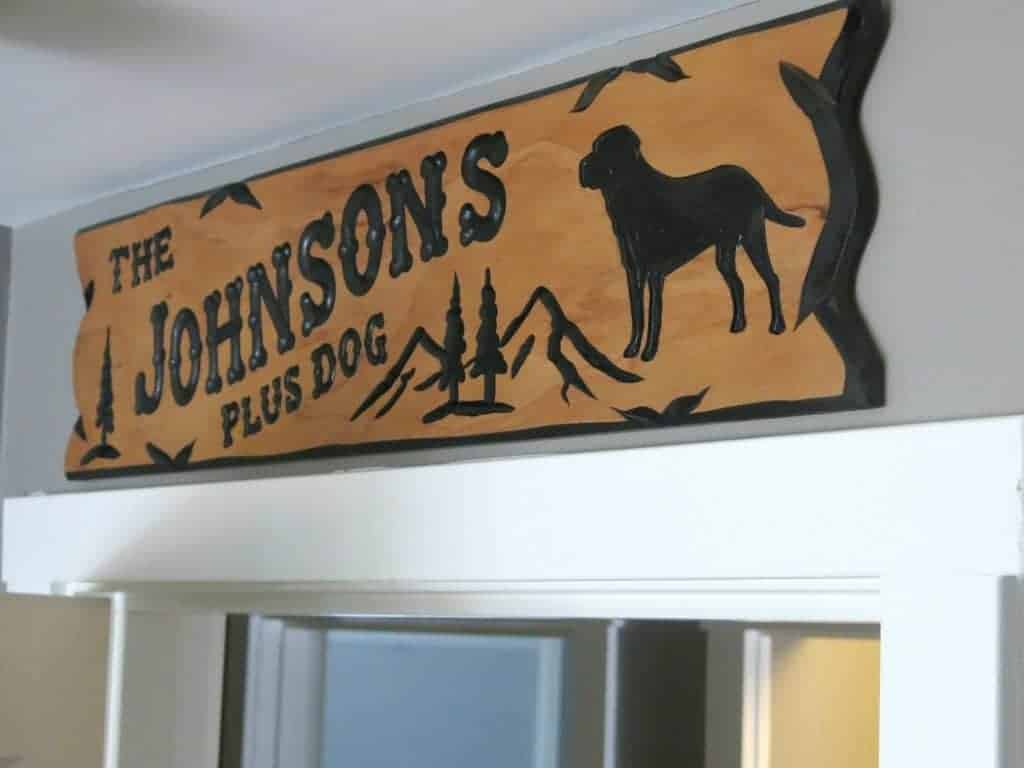 I added this personalized wood sign to my home office to make it more feel more homey