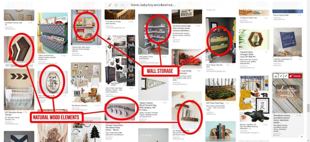 Once you've pinned content to a board, you can look through it to find general themes and reoccuring things to try to figure out what your home decor style is. | How To Use Pinterest To Discover Your Home Decor Style | Finding your style for home decor | Using Pinterest to find home decor | Figuring out your home decor style with Pinterest | How to make your house a home you love | With these 7 simple steps on how to use Pinterest to discover your home decor style, I promise that you'll walk away feel less frustrated about decorating | Discovering your home decor style