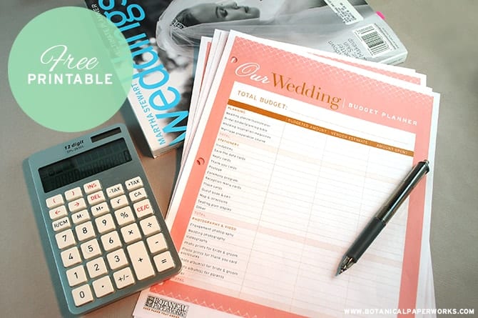 This free wedding budget printable is an easy way to keep track of all your wedding budget needs.