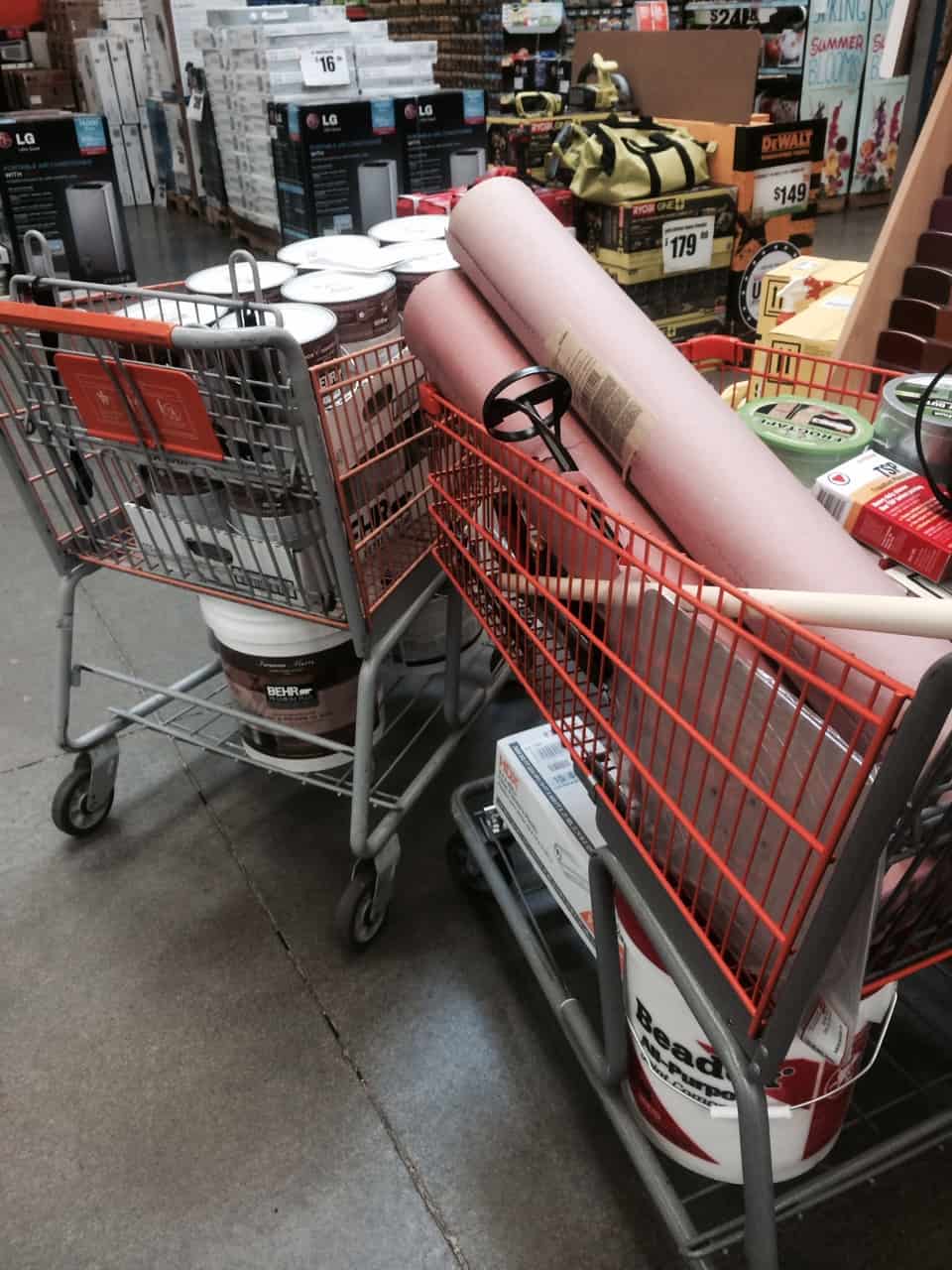 After buying our first home, we made a large trip to Home Depot where we stocked up on paint and more DIY supplies for our fixer upper projects.