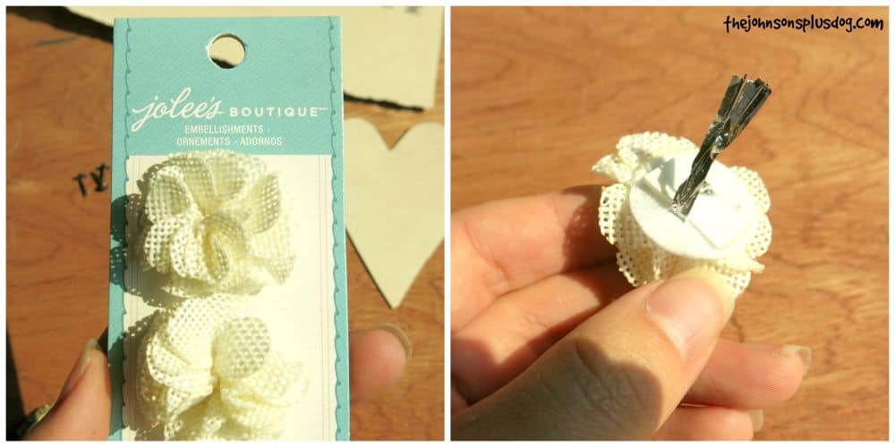 Using these super cute burlap flowers are the perfect little embellishment for a baby shower name tag