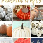 Collage of various pumpkin craft ideas with text overlay that says 20 DIY fall pumpkin crafts