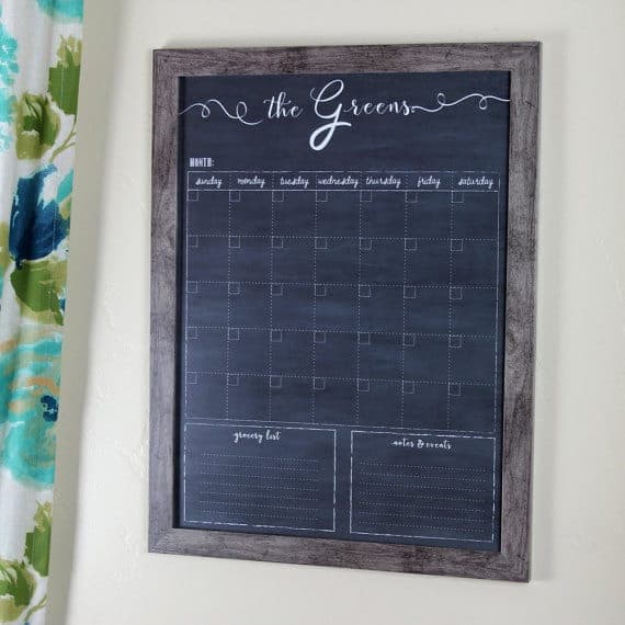 Family Calendar from Circle and Square Decor