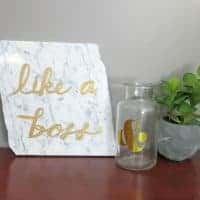 How To Make Glam Office Decor with Painted Marble