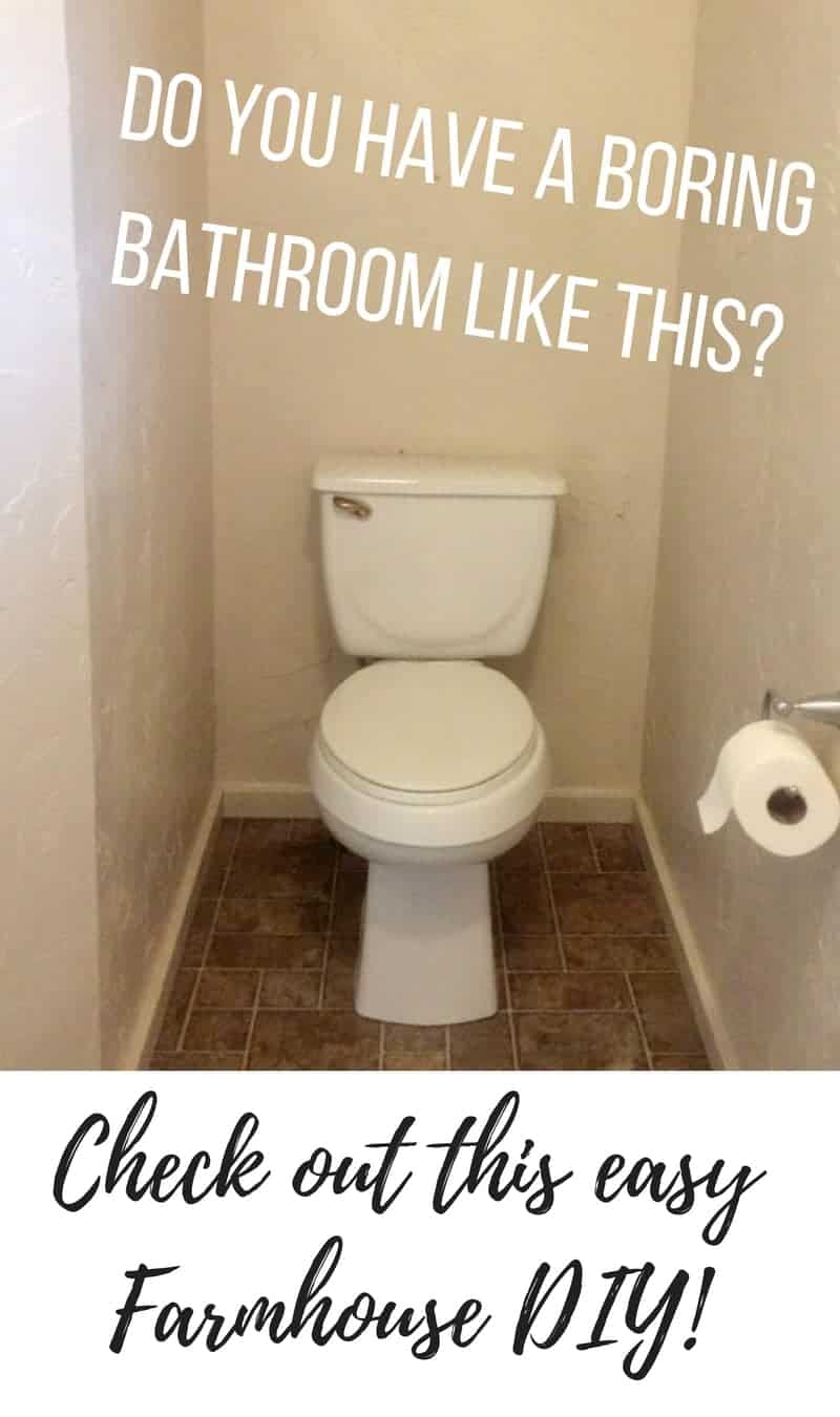 Before we installed our faux shiplap walls, the toilet nook of our bathroom had plain, boring white walls.