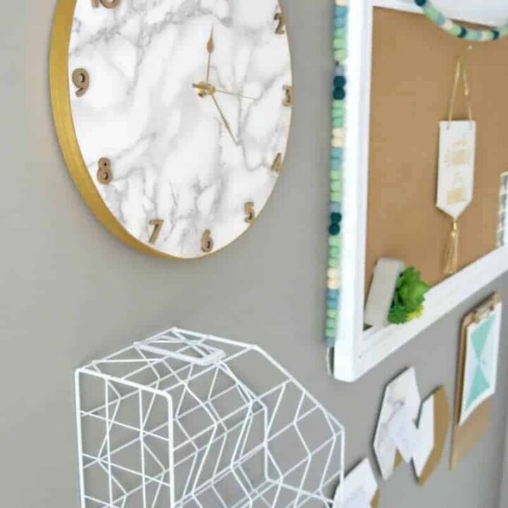 How to Make Marble Contact Paper Clock