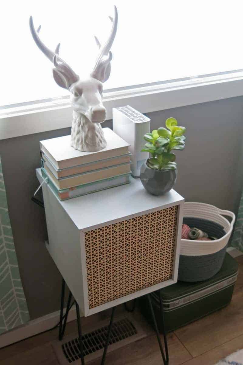 This mid-century modern side table is the perfect addition to my marble and gold themed home office