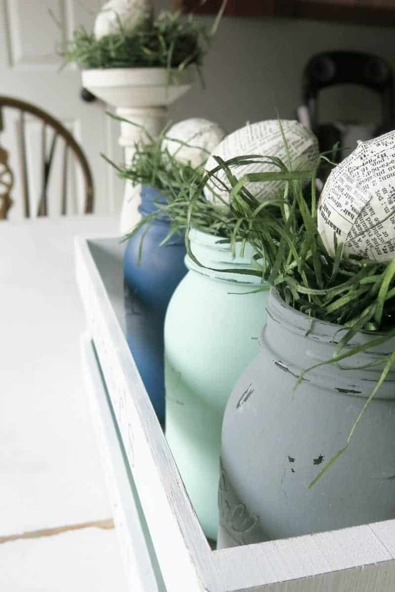 These upcycled plastic Easter eggs are perfect for Easter centerpieces