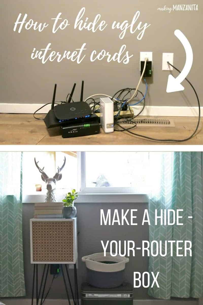 How To Hide Router Cords With A Mid-Century Side Table ...