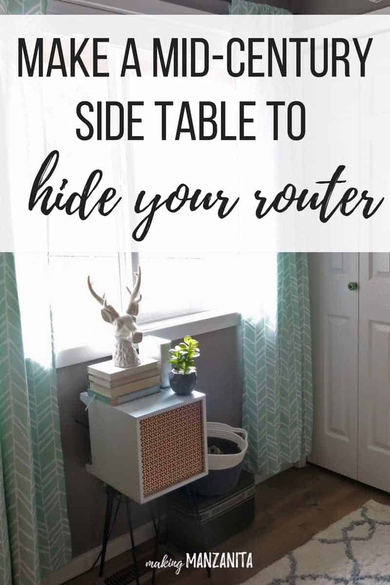 How To Hide Router Cords With A Mid-Century Side Table ...