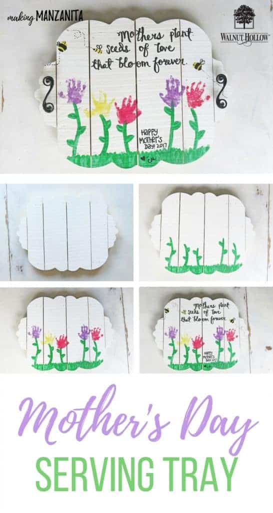 This homemade serving tray is a thoughtful mother's day present the kids can make