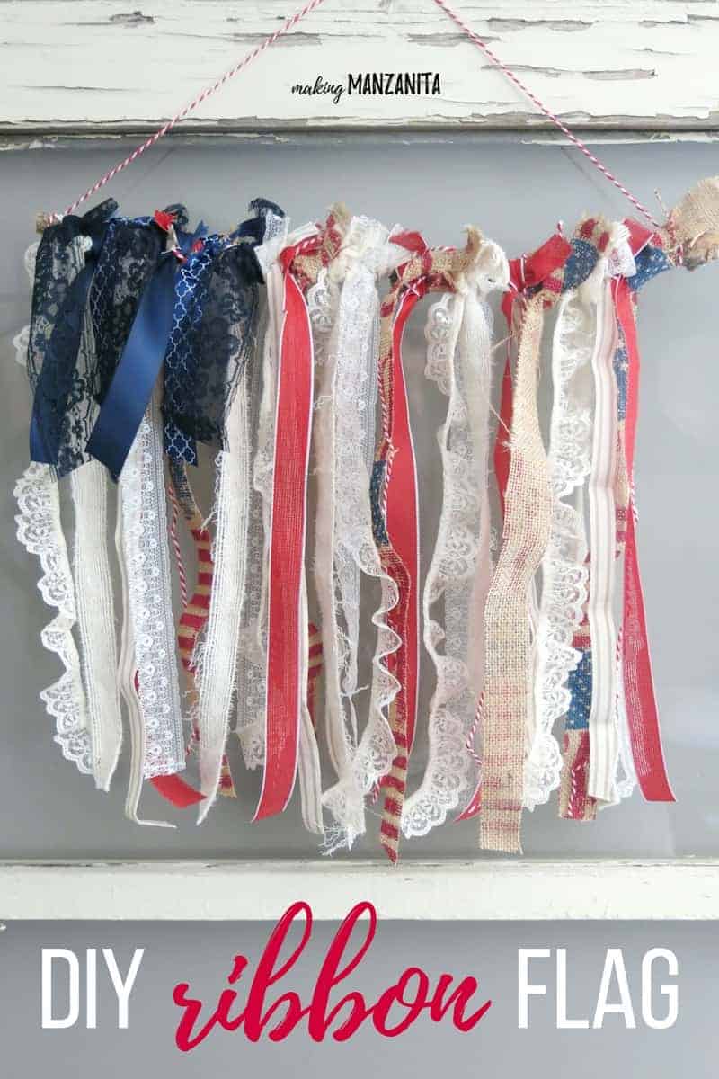 How to make a DIY 4th of July ribbon flag in just a few steps! Perfect for patriotic decor.