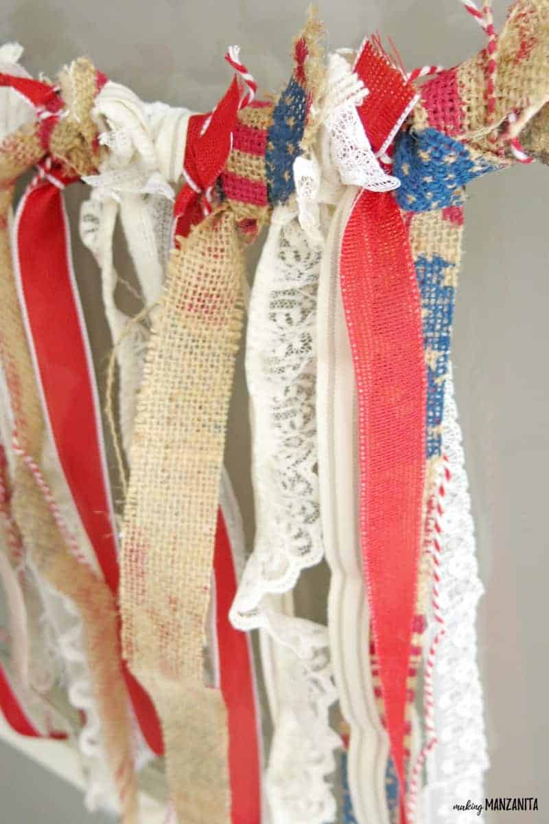 This red, white, and blue ribbon flag is the perfect way to show some patriotic pride on the 4th of July