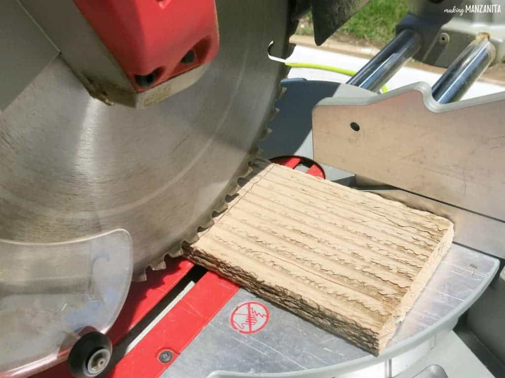 Miter saw cutting pallet wood