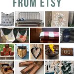 Collage of backyard decor ideas with text overlay that says outdoor decor from Etsy