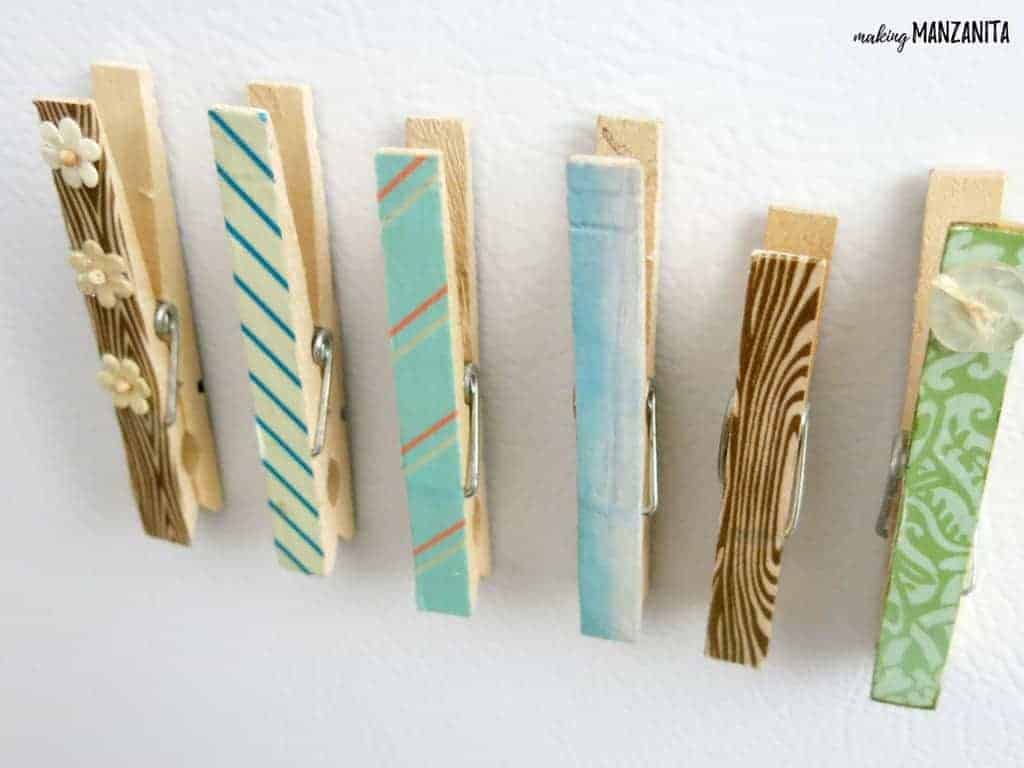 Clothespin Magnets with Washi Tape - Making Manzanita