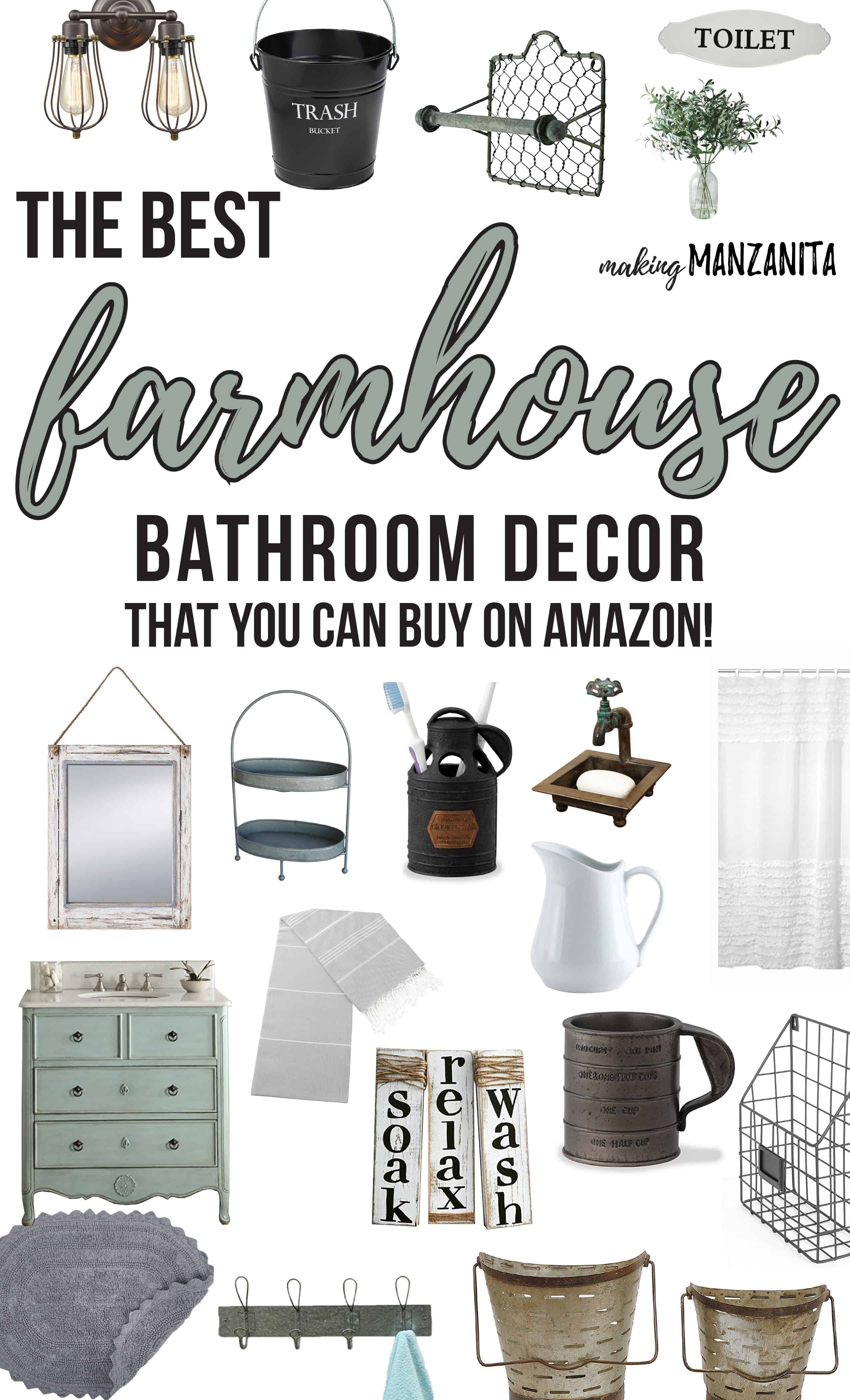 Best Farmhouse Bathroom  Decor  From Amazon  Making Manzanita