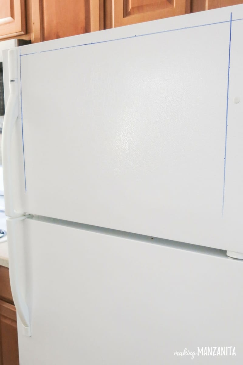 Use a dry erase marker to mark straight guide lines for your command center on the fridge! 