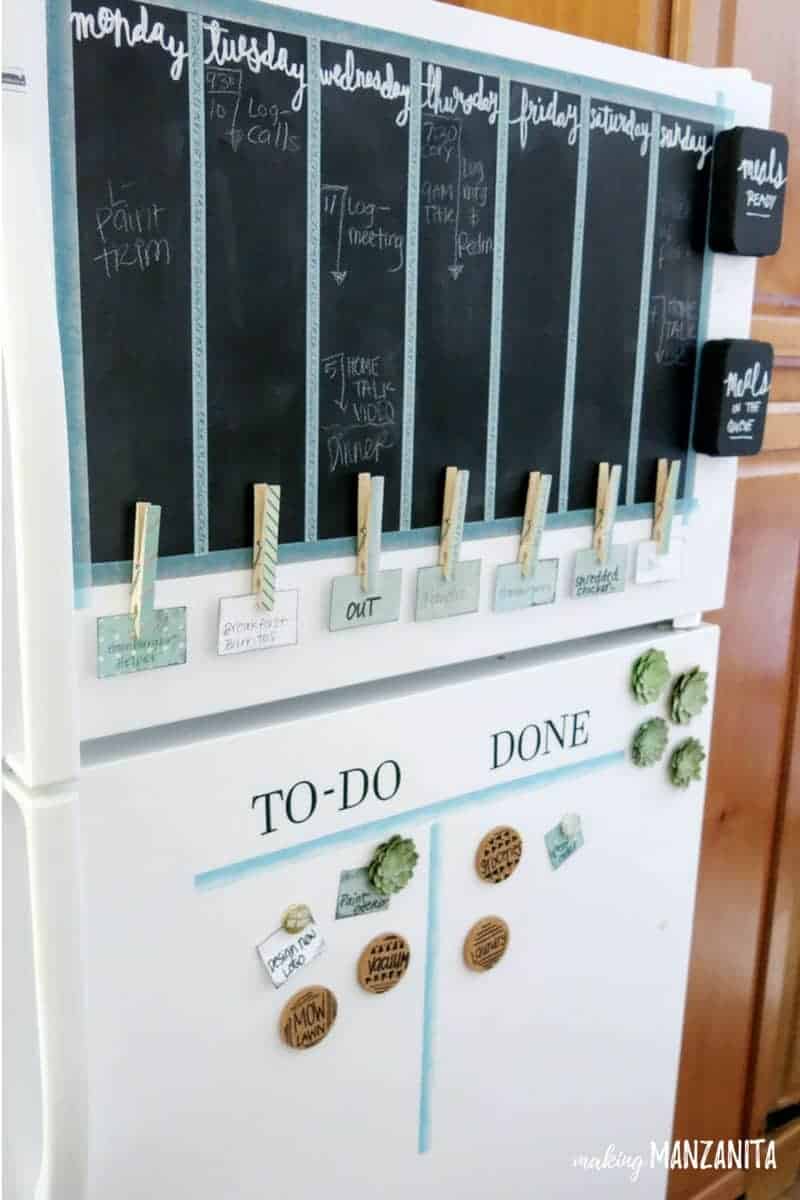 How to create a command center on fridge to organize your life | Fridge command center | Calendar on the fridge | Magnetic command center | How to decorate your fridge | Organization ideas | Weekly schedule on fridge | Meal planning on fridge | magnet to-do list | organization center to run your family's busy schedule