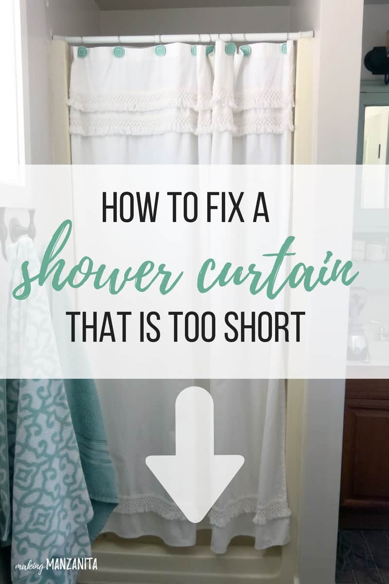 Wondering how to fix a shower curtain that's too short? Here's a quick and easy way to add length to a shower curtain that falls a little too short.