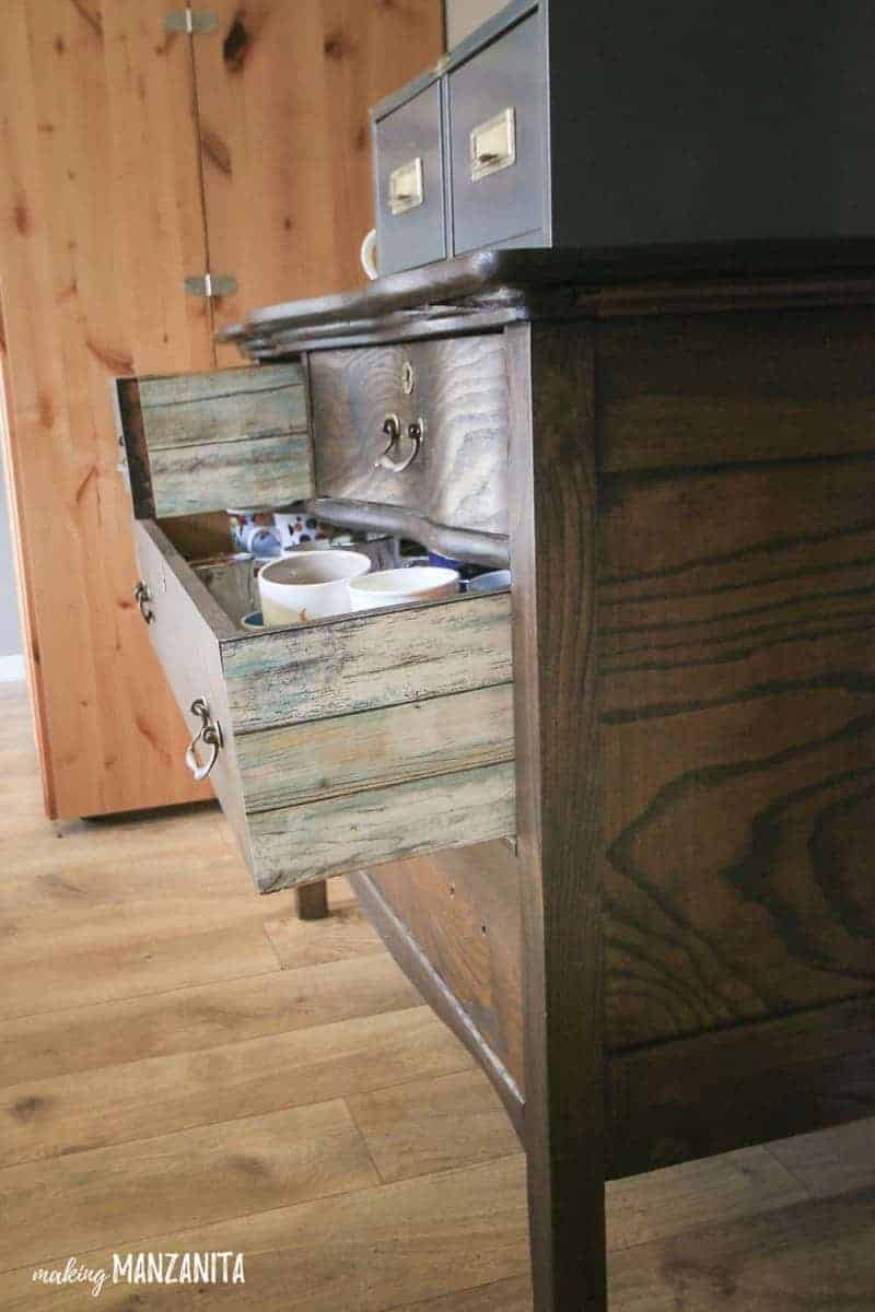 Add Peel And Stick Wallpaper To The Sides Of Drawers