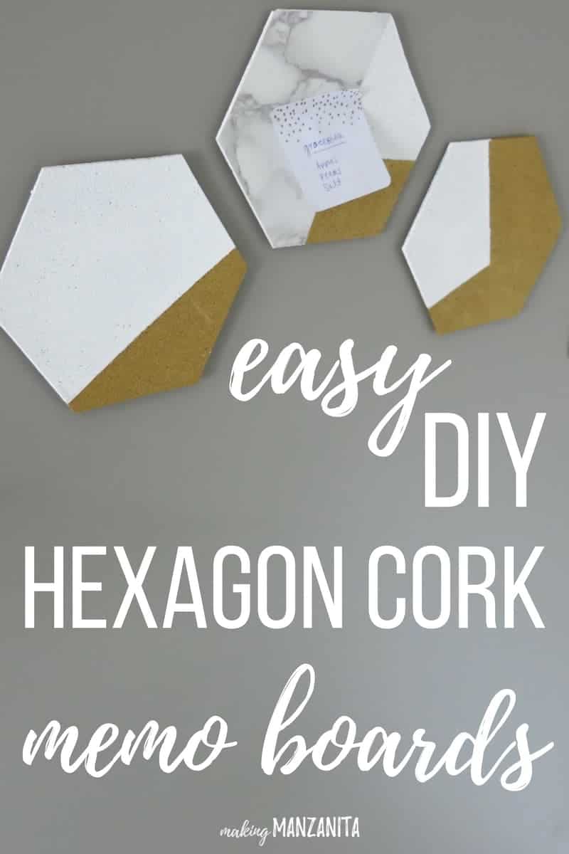 Aren't these white and gold hexagon cork boards adorable? All you have to do is cut up some cork and paint it pretty to get this unique home office wall decor idea.