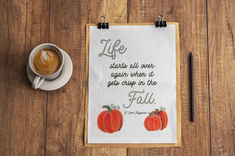Free Fall Printable with Watercolor Pumpkins