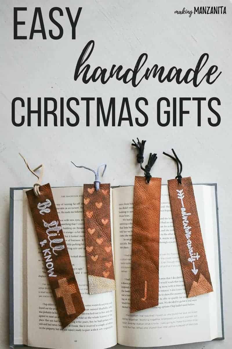 These diy leather bookmarks are the perfect homemade Christmas gifts for anyone who loves reading