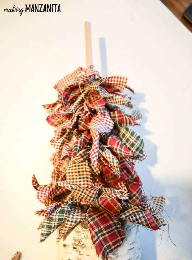 Nearly finished fabric Christmas tree.