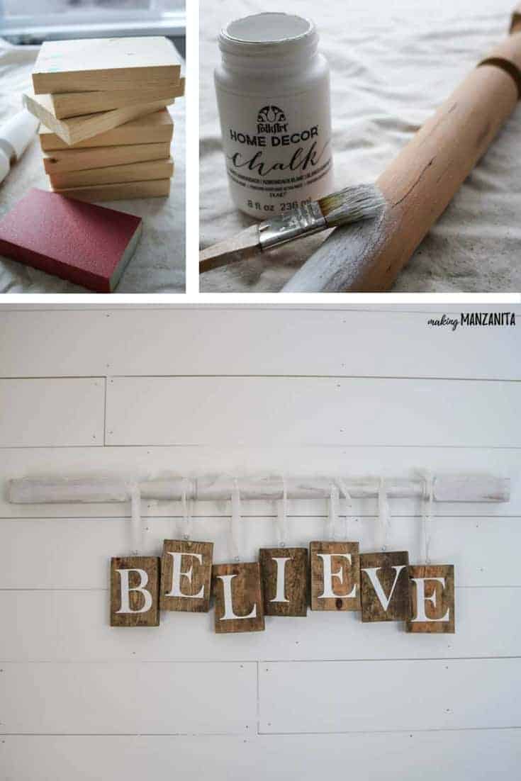 Making this easy DIY BELIEVE Christmas sign is so simple, it just takes a few simple steps.