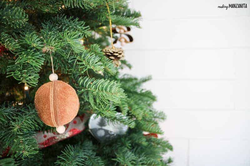 these easy DIY leather Christmas ornaments are the perfect homemade Christmas decoration to add to your Christmas tree at home