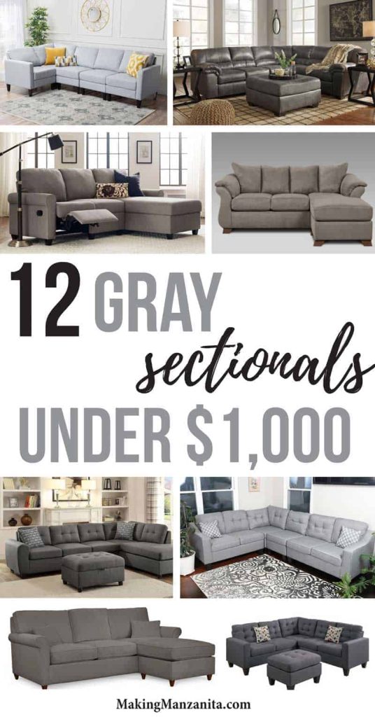 Cheap Sectionals Under 1000 In Gray