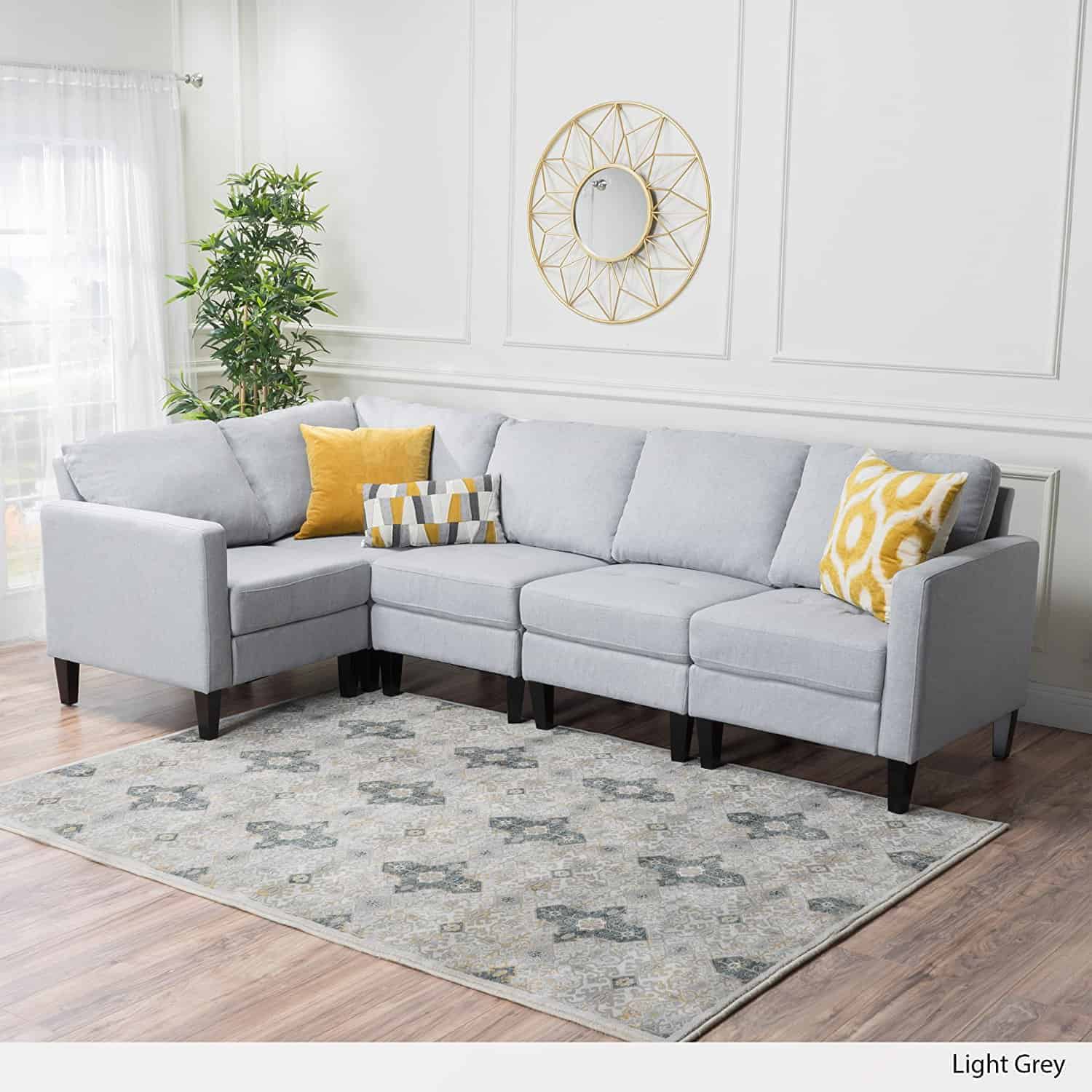 Light gray fabric sectional