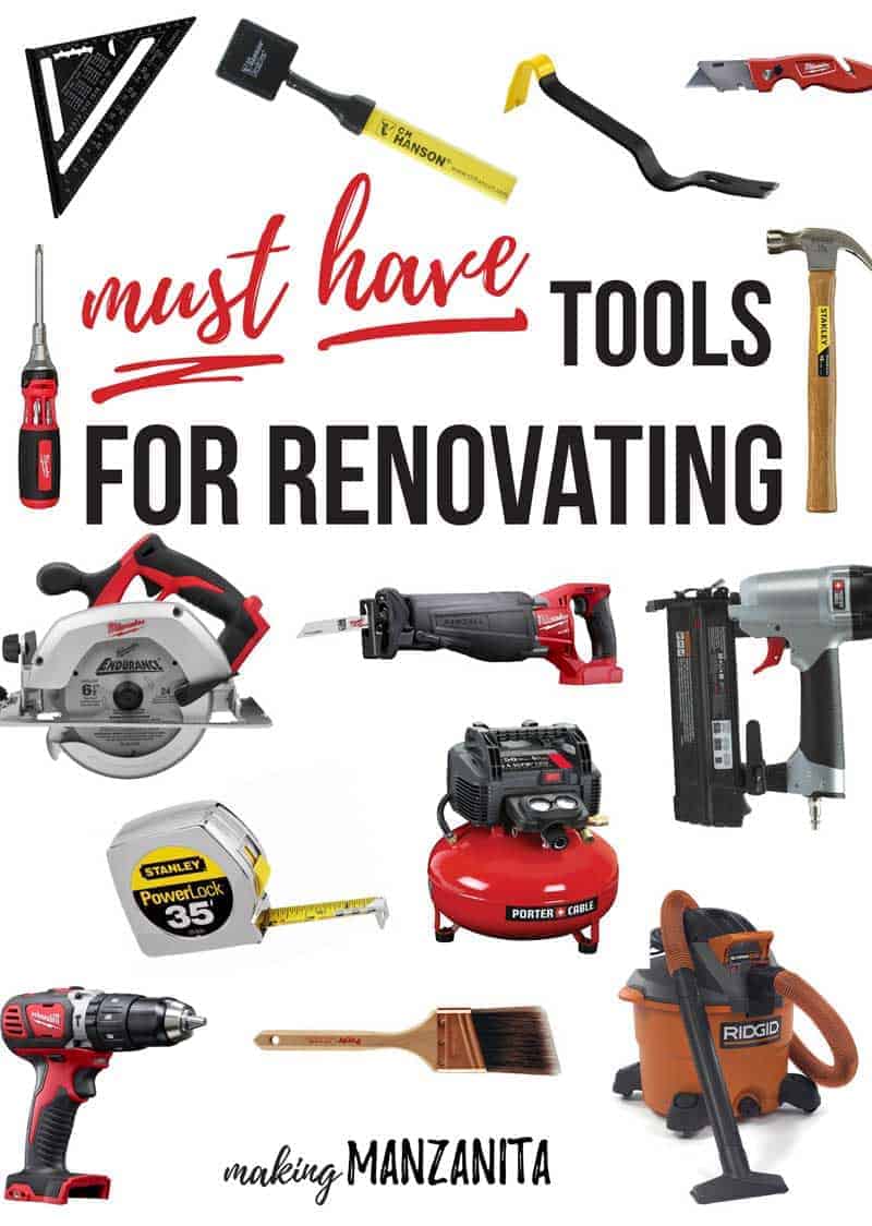 So, you just purchased a fixer upper and you are ready to go to work on renovations...but you don't know what tools you are going to need most? Check out these must have tools for renovations for the most versatile list of tools for every type of renovating.