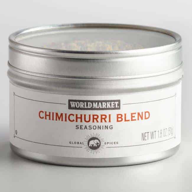 a tin of chimichurri spice blend from World Market