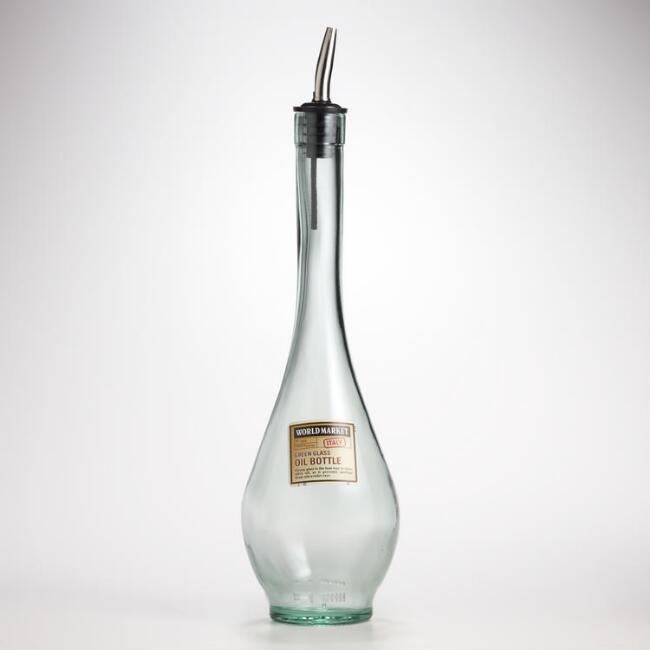 A glass bottle with pour spout from World Market