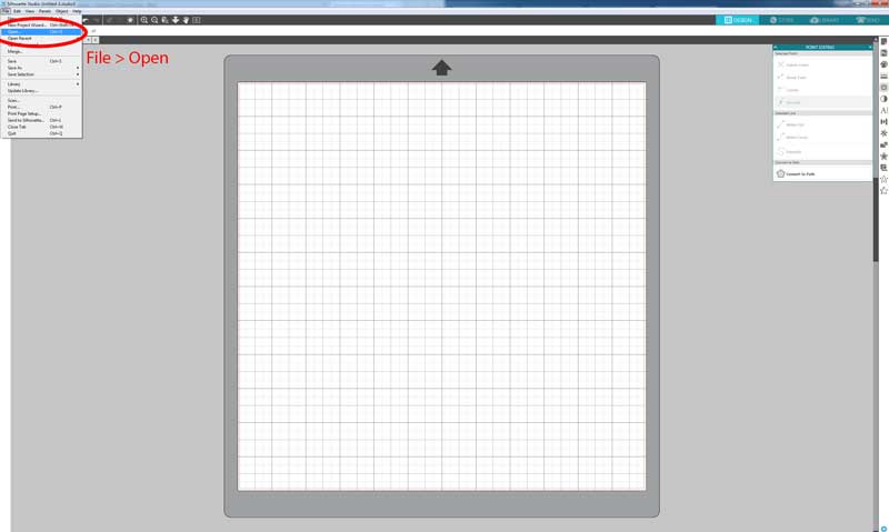 A screenshot of a blank grid in Silhouette Studio, which will be used to create spice jar sticker labels.