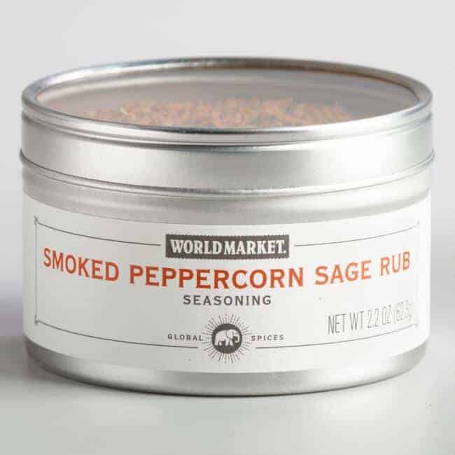 a tine of smoked peppercorn sage from World Market